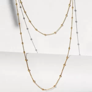 Silver and gold-plated ball chain