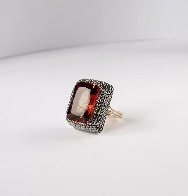 Sultanite and pyrite ring