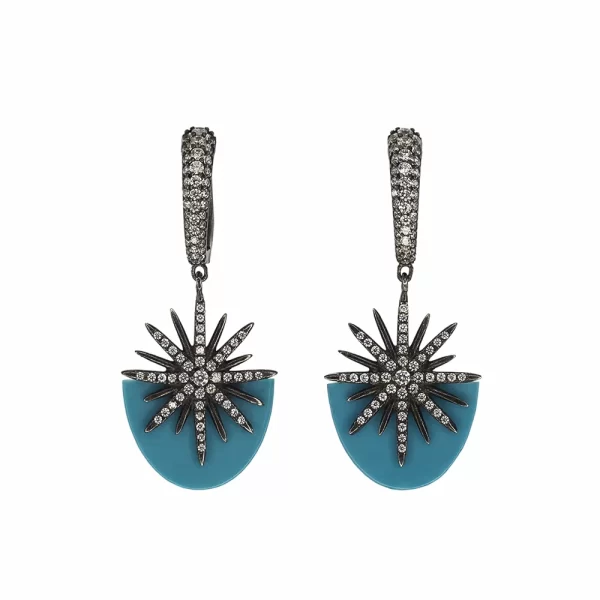 Star earrings with turquoise