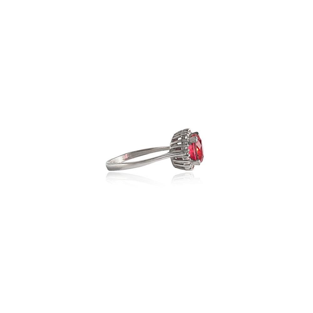 Set with hydrothermal ruby ​​8*8mm