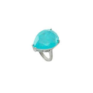 Ring with tourmaline  paraiba  hydrothermal  drop 25*18mm