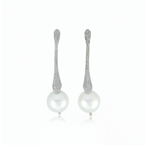 Earrings with spherical pearls 15mm