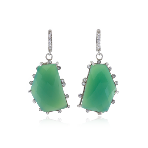 Earrings with chrysoprase silver