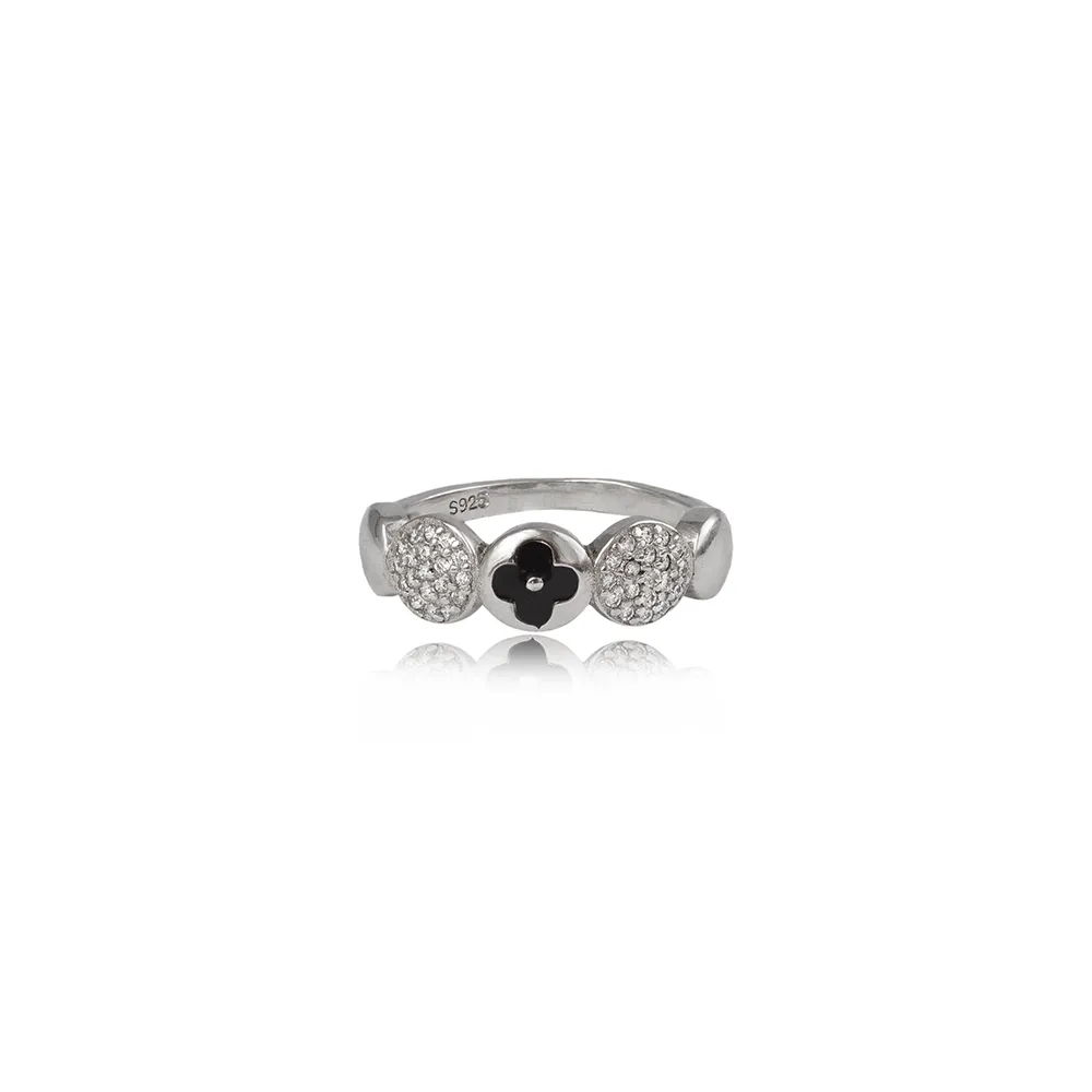 Перстень з чорною емаллю r0022ng